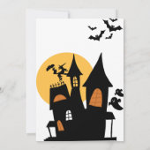 Halloween Party Sinaasappel & Zwart Kaart (Achterkant)