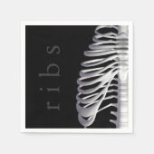 Halloween Party Skelet Botten Rib Cage Spooky Servetten (Voorkant)