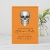 Halloween Party Skelet Uitnodiging (Staand voorkant)