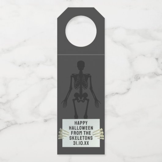 Halloween Party Skeleton Botten Bottle Hanger Labe (Voorkant)