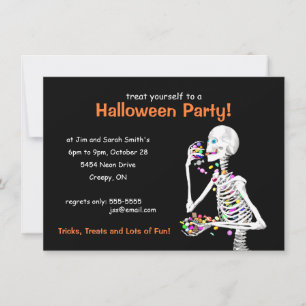 Halloween Party Skeleton Kaart