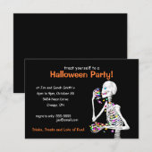 Halloween Party Skeleton Kaart (Voorkant / Achterkant)