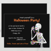 Halloween Party Skeleton Kaart (Voorkant / Achterkant)
