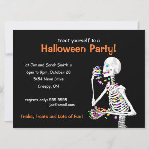 Halloween Party Skeleton Kaart