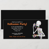 Halloween Party Skeleton Kaart (Voorkant / Achterkant)
