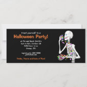 Halloween Party Skeleton Kaart (Voorkant)