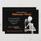 Halloween Party Skeleton Kaart (Voorkant / Achterkant)