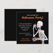 Halloween Party Skeleton Kaart (Voorkant / Achterkant)