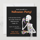 Halloween Party Skeleton Kaart (Voorkant)