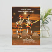 Halloween Party Skeleton Musicians Kaart (Staand voorkant)