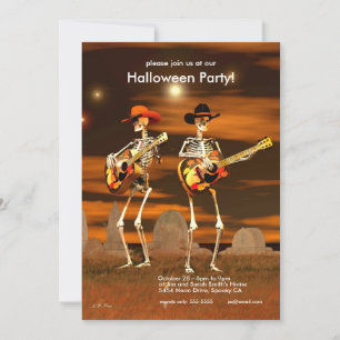 Halloween Party Skeleton Musicians Kaart