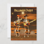 Halloween Party Skeleton Musicians Kaart (Voorkant)