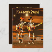 Halloween Party Skeleton Musicians Kaart (Voorkant / Achterkant)