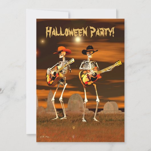 Halloween Party Skeleton Musicians (tekst achteraa Kaart (Voorkant)