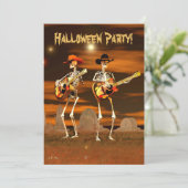 Halloween Party Skeleton Musicians (tekst achteraa Kaart (Staand voorkant)