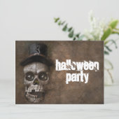 Halloween Party Skull Invitation gepersonaliseerd Kaart (Staand voorkant)
