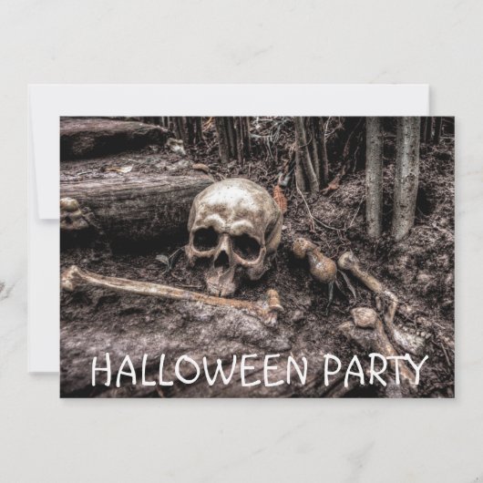 Halloween Party Skull Invitation gepersonaliseerd Kaart (Voorkant)