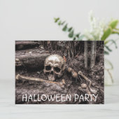 Halloween Party Skull Invitation gepersonaliseerd Kaart (Staand voorkant)