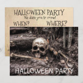 Halloween Party Skull Invitation gepersonaliseerd Kaart (Voorkant / Achterkant)