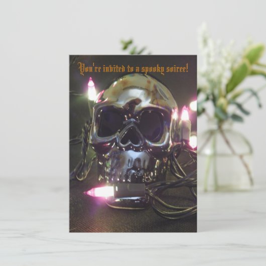 Halloween Party Skull Kaart (Staand voorkant)