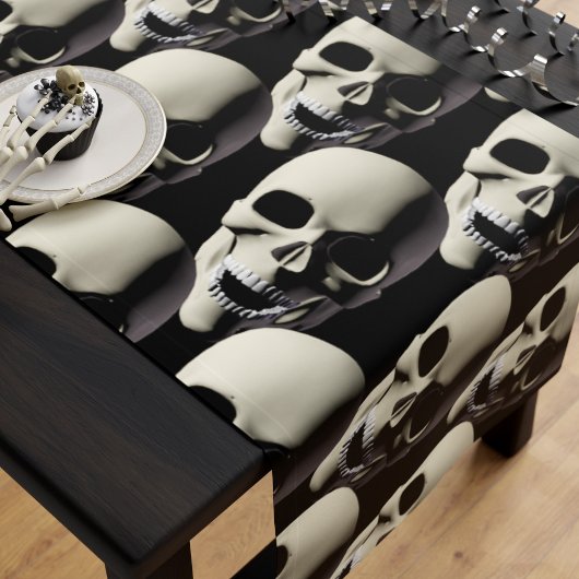 Halloween Party Skull Pattern Zwarte Tafelloper