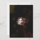 Halloween Party Skull Rozen Donker Kaart (Achterkant)