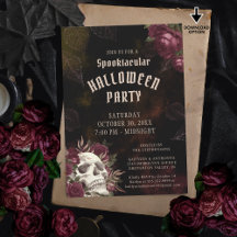 Halloween Party Skull Rozen Donker