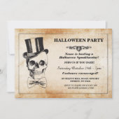 Halloween Party Skull Top Hat Bow Stropdas Spook I Kaart (Voorkant)