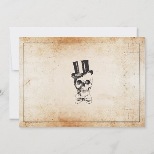 Halloween Party Skull Top Hat Bow Stropdas Spook I Kaart (Achterkant)