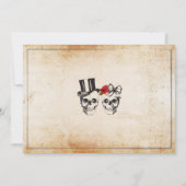 Halloween Party Skulls Rozen Horror Costuum Invite Kaart (Achterkant)