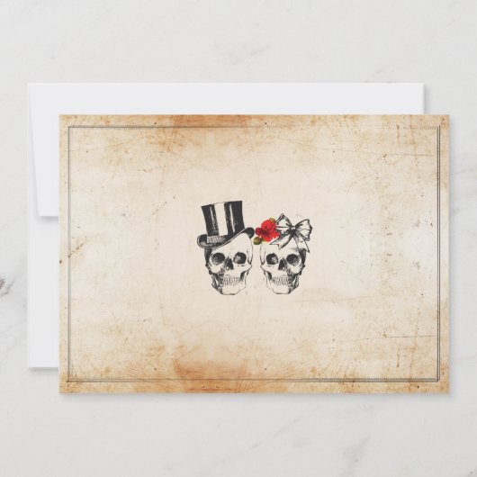 Halloween Party Skulls Rozen Horror Costuum Invite Kaart (Achterkant)