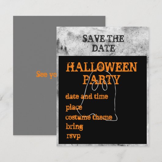 Halloween Party sparen de Aankondiging van de Datu (Voorkant / Achterkant)