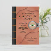 Halloween Party Spell Boek Hocus Eye Horror Kaart (Staand voorkant)