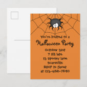Halloween Party Spider Uitnodiging Briefkaart (Voorkant / Achterkant)