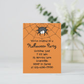 Halloween Party Spider Uitnodiging Briefkaart (Staand voorkant)