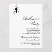 Halloween Party Spiders Black White Invitation Feestdagenkaart (Voorkant)