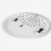 Halloween Party Spiders Black White Papieren Bordje (Gekanteld)
