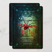 Halloween Party  Spinnenweb Kaart (Voorkant / Achterkant)