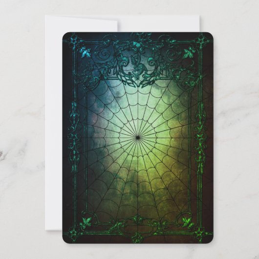 Halloween Party  Spinnenweb Kaart (Achterkant)