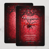 Halloween Party  Spinnenweb Kaart (Voorkant / Achterkant)