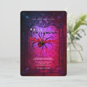 Halloween Party  Spinnenweb Kaart (Staand voorkant)