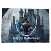 Halloween Party Spookhuis Blauwe Nacht Eng Groot Cadeauzakje (Achterkant)