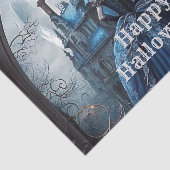 Halloween Party Spookhuis Blauwe Nacht Eng Tissuepapier (Detail)