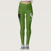 Halloween Party Spooky Cat Schattige Ghost Zwart G Leggings (Voorkant)