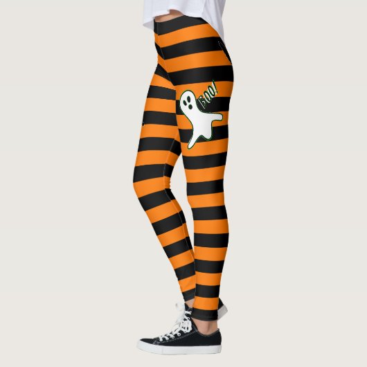 Halloween Party Spooky Cat Schattige Ghost Zwart S Leggings (Links)
