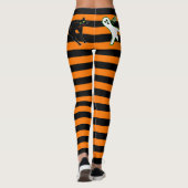 Halloween Party Spooky Cat Schattige Ghost Zwart S Leggings (Achterkant)