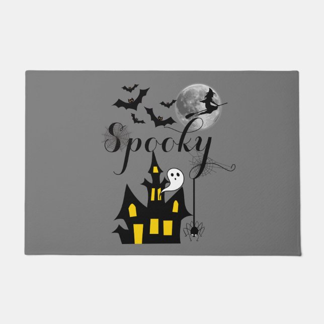 Halloween Party Spooky Haunted House Deurmat (Voorkant)
