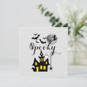 Halloween Party Spooky Haunted House Kaart (Staand voorkant)