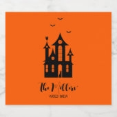 Halloween Party Spooky Haunted House Sinaasappel Z Bier Etiket (Enkel label)