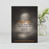 Halloween Party Spooky Moonlight Graveyard Kaart (Staand voorkant)